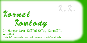 kornel komlody business card